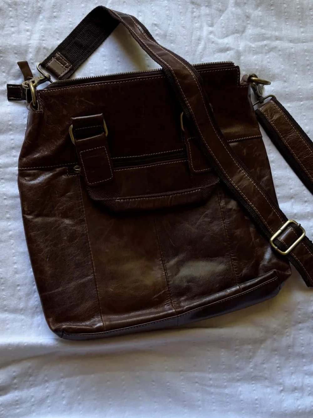 Italian leather and Italian made Men's shoulder and hand bag
